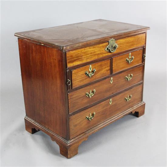 A George III mahogany architects chest. W.3ft 3in. D.2ft H.2ft 10in.